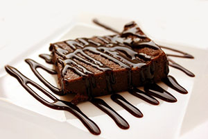 A brownie slice.
